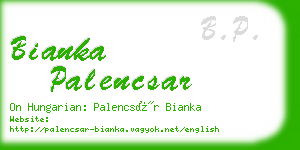 bianka palencsar business card